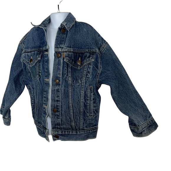 Levi's Vintage 1980's Orange Tab Medium Wash Denim Trucker Jacket Boy's Small - Picture 5 of 8